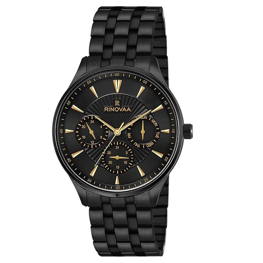 Rinovaa Premium Men's Analog Watch — Black Dial
