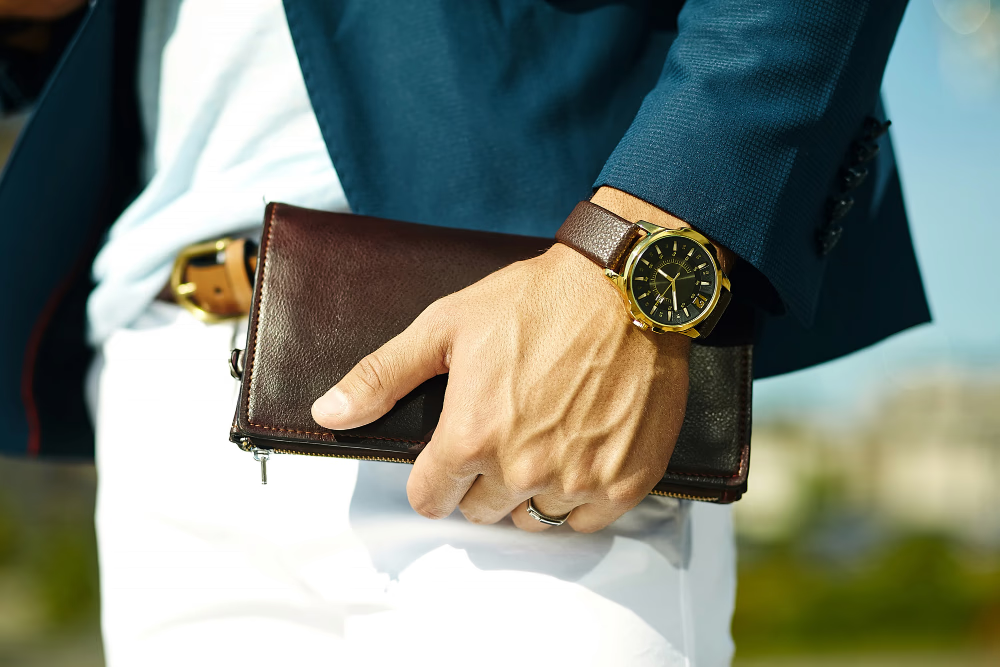 Man wearing luxury watch
